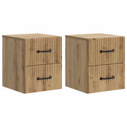 Nachtkastjes 2 stuks Artisanaal eiken 34,5x33x40 cm