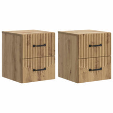 Wandbeugel Bedkast 2 pcs Artisanaal eiken 34,5 x 33 x 40 cm