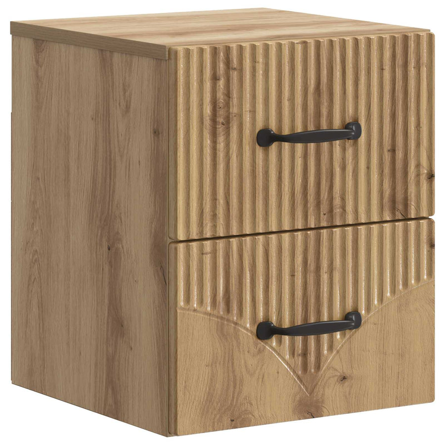 Wandbeugel Bedkast 2 pcs Artisanaal eiken 34,5 x 33 x 40 cm