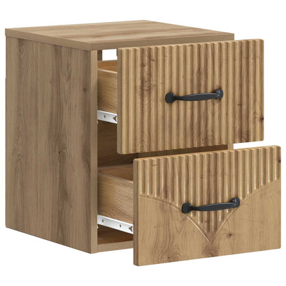 Wandbeugel Bedkast 2 pcs Artisanaal eiken 34,5 x 33 x 40 cm