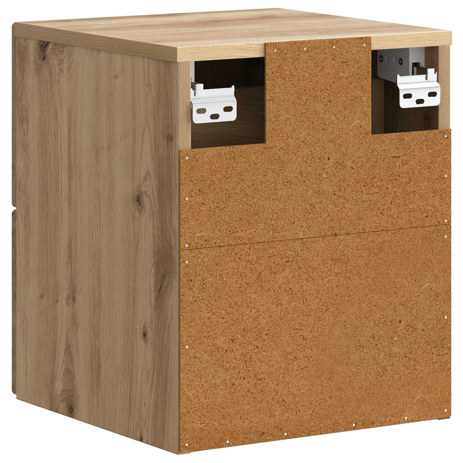 Wandbeugel Bedkast 2 pcs Artisanaal eiken 34,5 x 33 x 40 cm