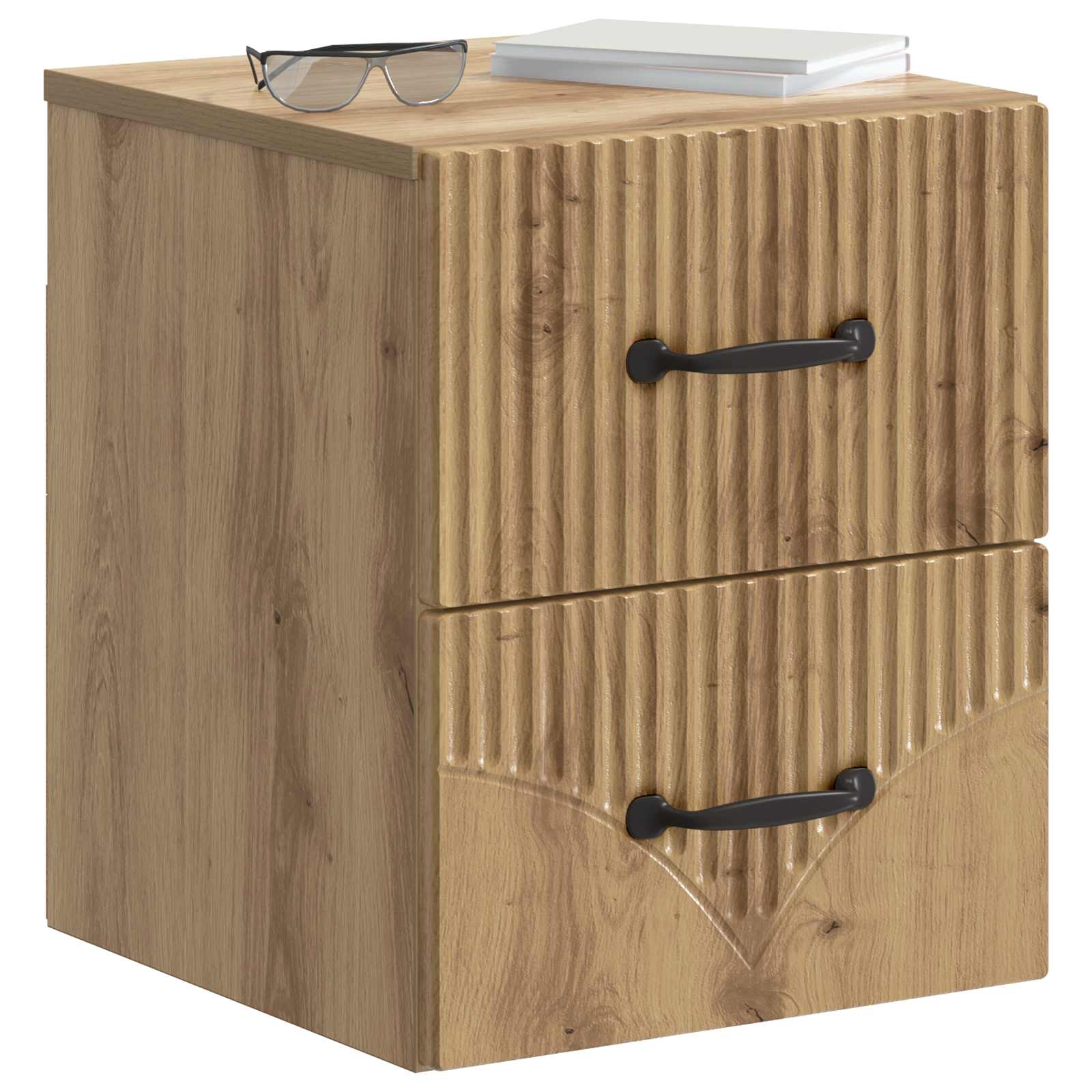 Wandbeugel Bedkast 2 pcs Artisanaal eiken 34,5 x 33 x 40 cm