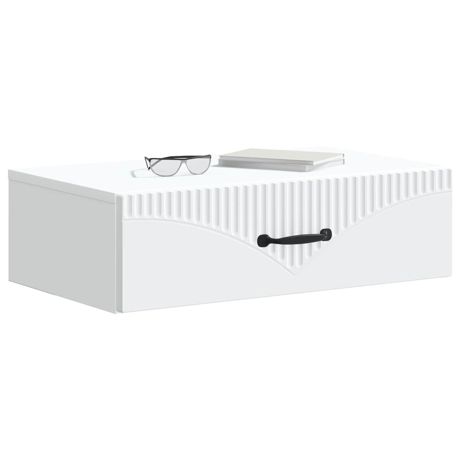 Wandmontage Zijtafel Wit 59 x 34,5 x 17 cm Bewerkt hout