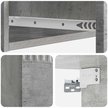 Wandmontage Zijtafel Betongrijs 59 x 34,5 x 17 cm Bewerkt hout