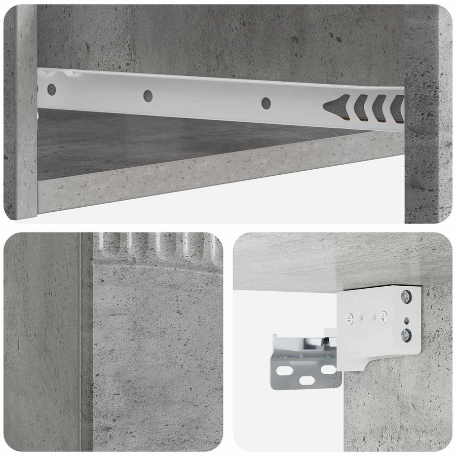 Wandmontage Zijtafel Betongrijs 59 x 34,5 x 17 cm Bewerkt hout