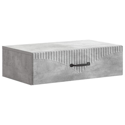 Wandmontage Zijtafel Betongrijs 59 x 34,5 x 17 cm Bewerkt hout