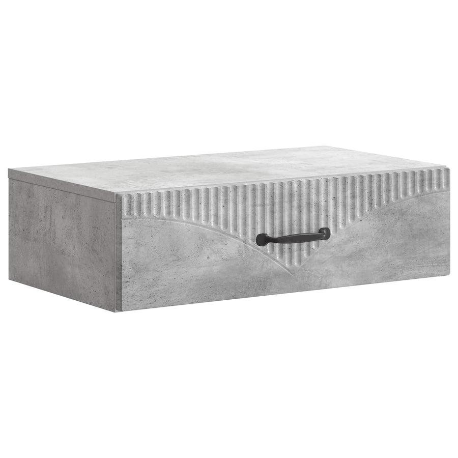 Wandmontage Zijtafel Betongrijs 59 x 34,5 x 17 cm Bewerkt hout