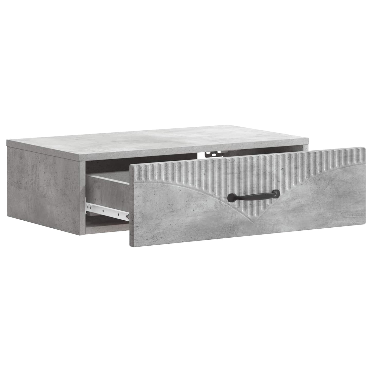 Wandmontage Zijtafel Betongrijs 59 x 34,5 x 17 cm Bewerkt hout