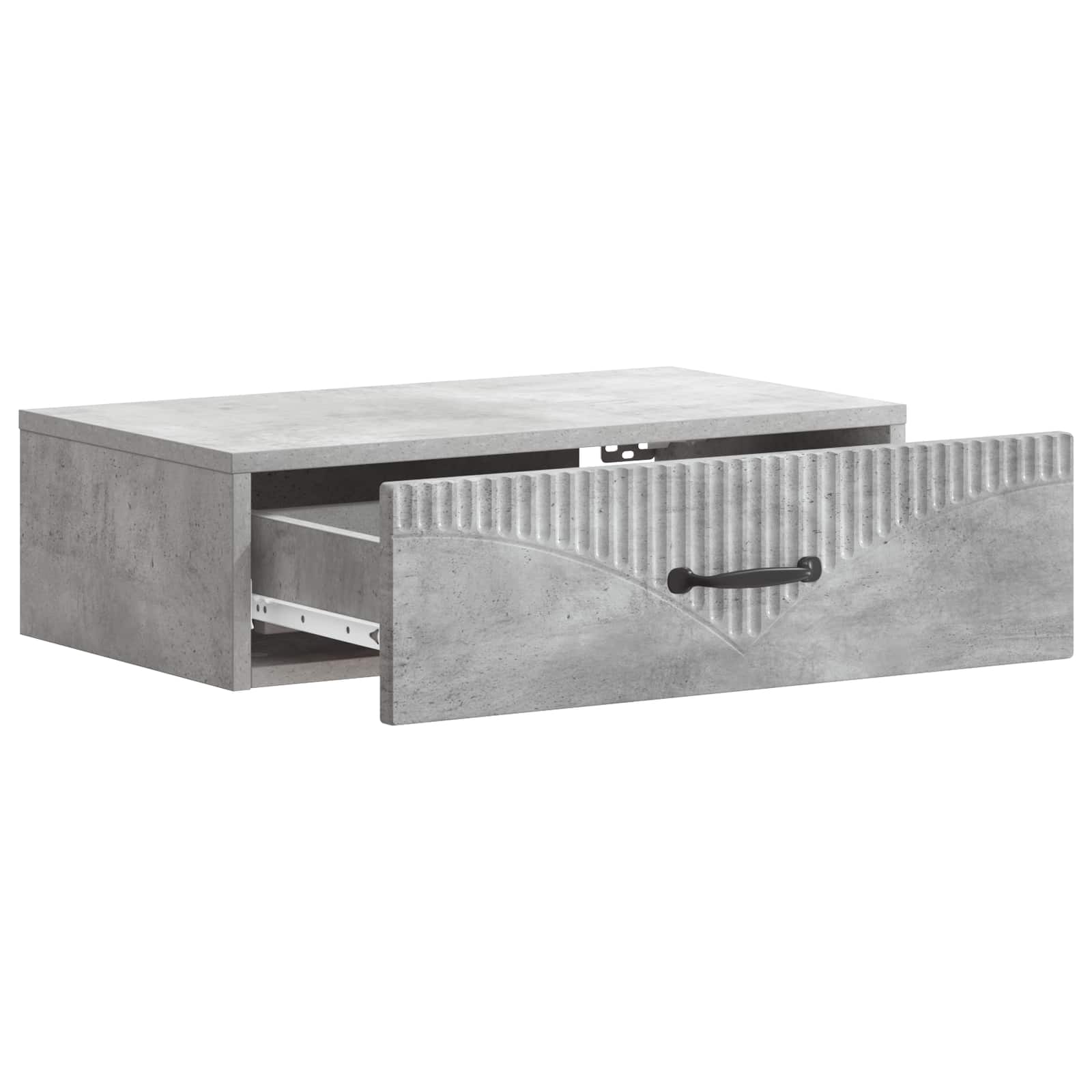 Wandmontage Zijtafel Betongrijs 59 x 34,5 x 17 cm Bewerkt hout