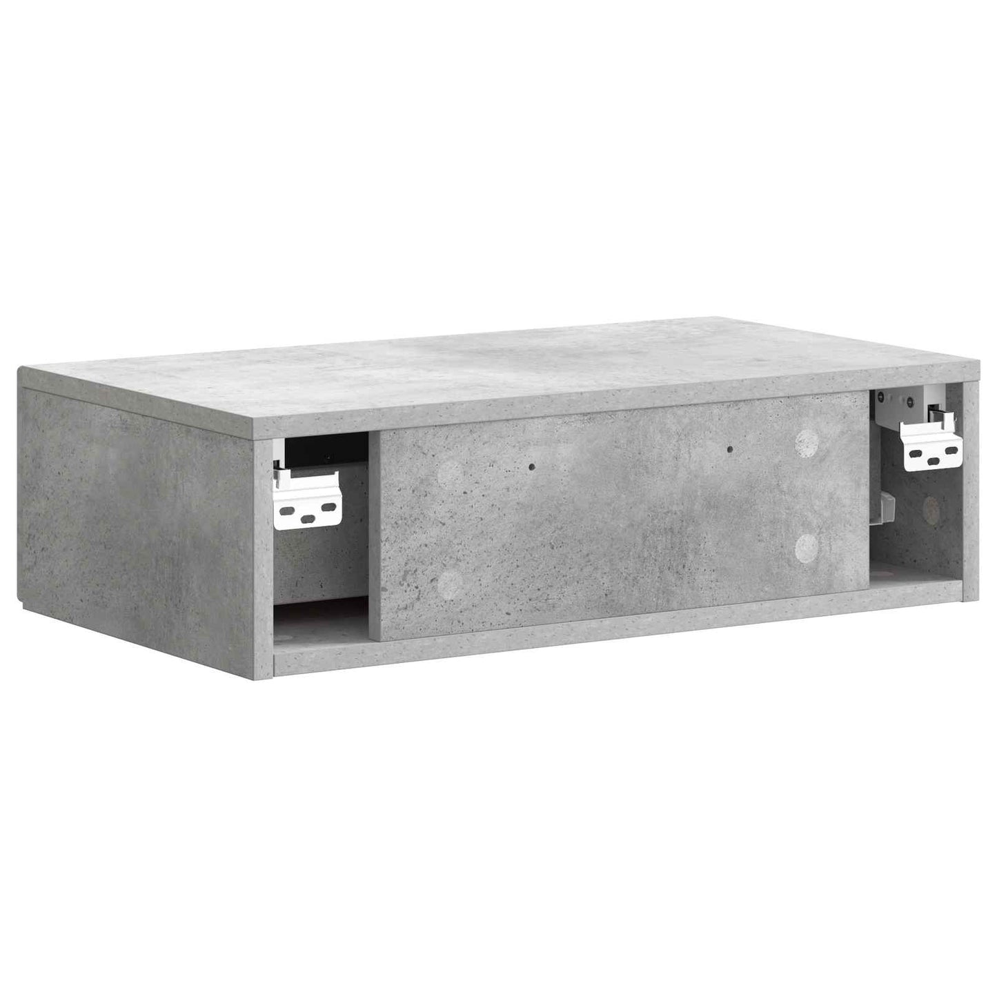 Wandmontage Zijtafel Betongrijs 59 x 34,5 x 17 cm Bewerkt hout