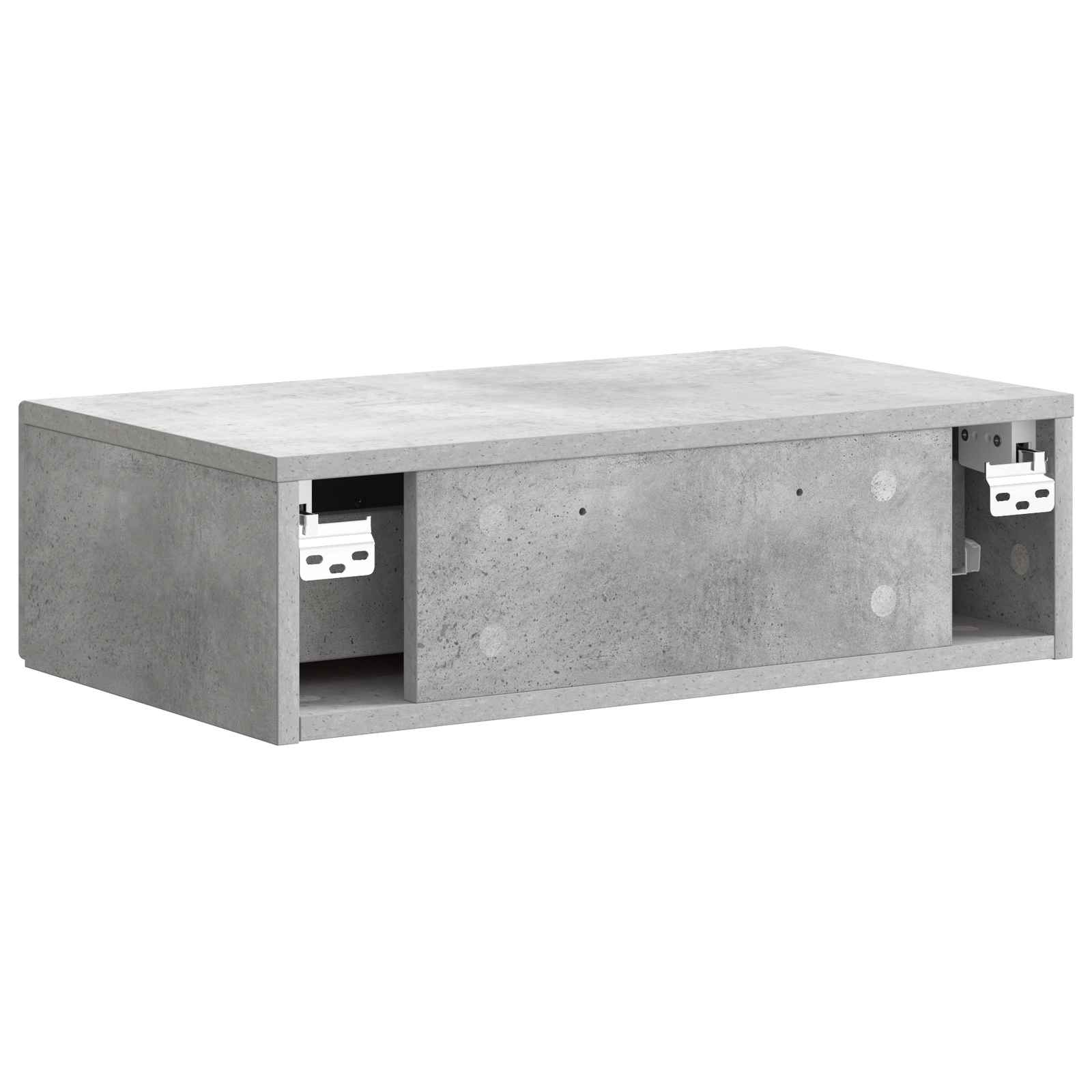 Wandmontage Zijtafel Betongrijs 59 x 34,5 x 17 cm Bewerkt hout