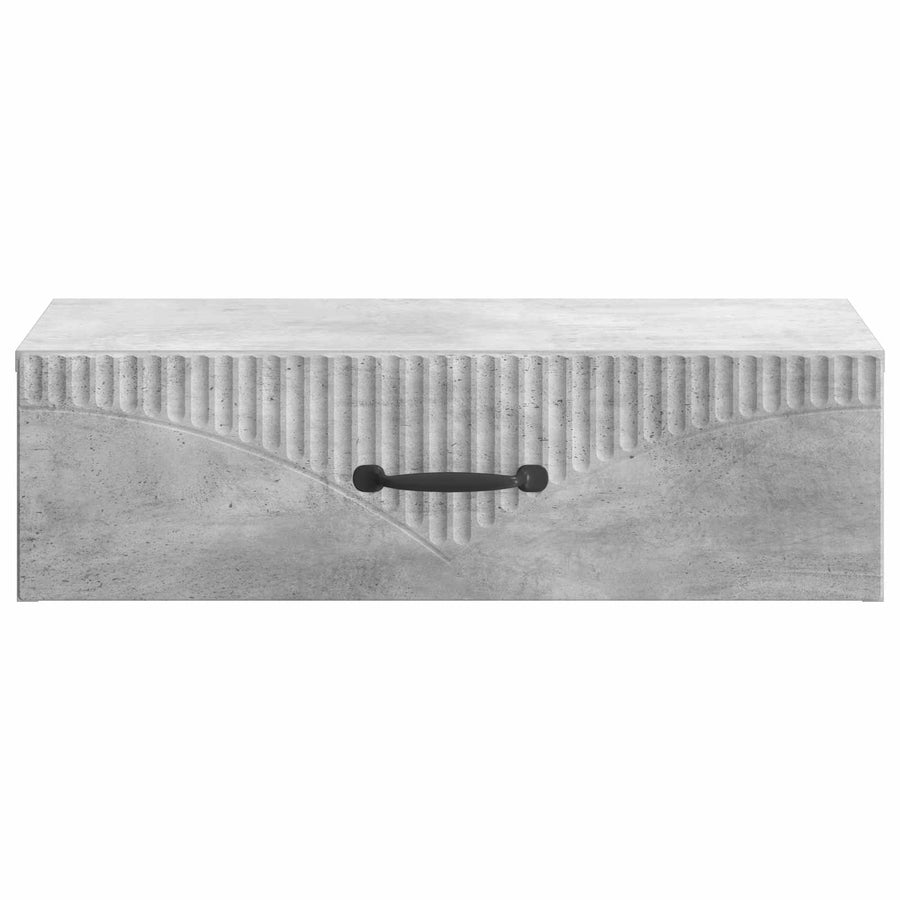 Wandmontage Zijtafel Betongrijs 59 x 34,5 x 17 cm Bewerkt hout