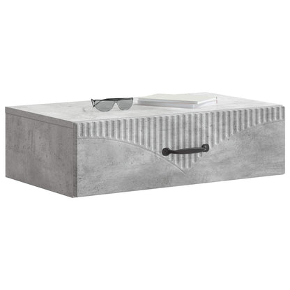 Wandmontage Zijtafel Betongrijs 59 x 34,5 x 17 cm Bewerkt hout