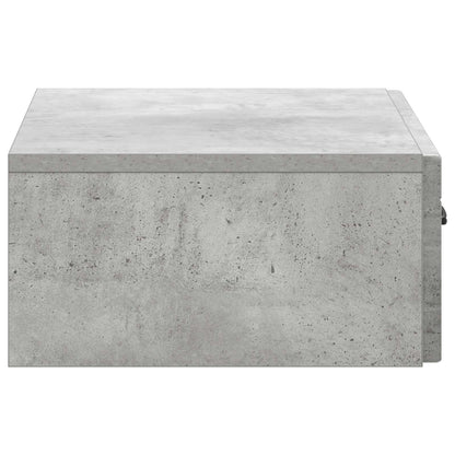 Wandmontage Zijtafel Betongrijs 59 x 34,5 x 17 cm Bewerkt hout