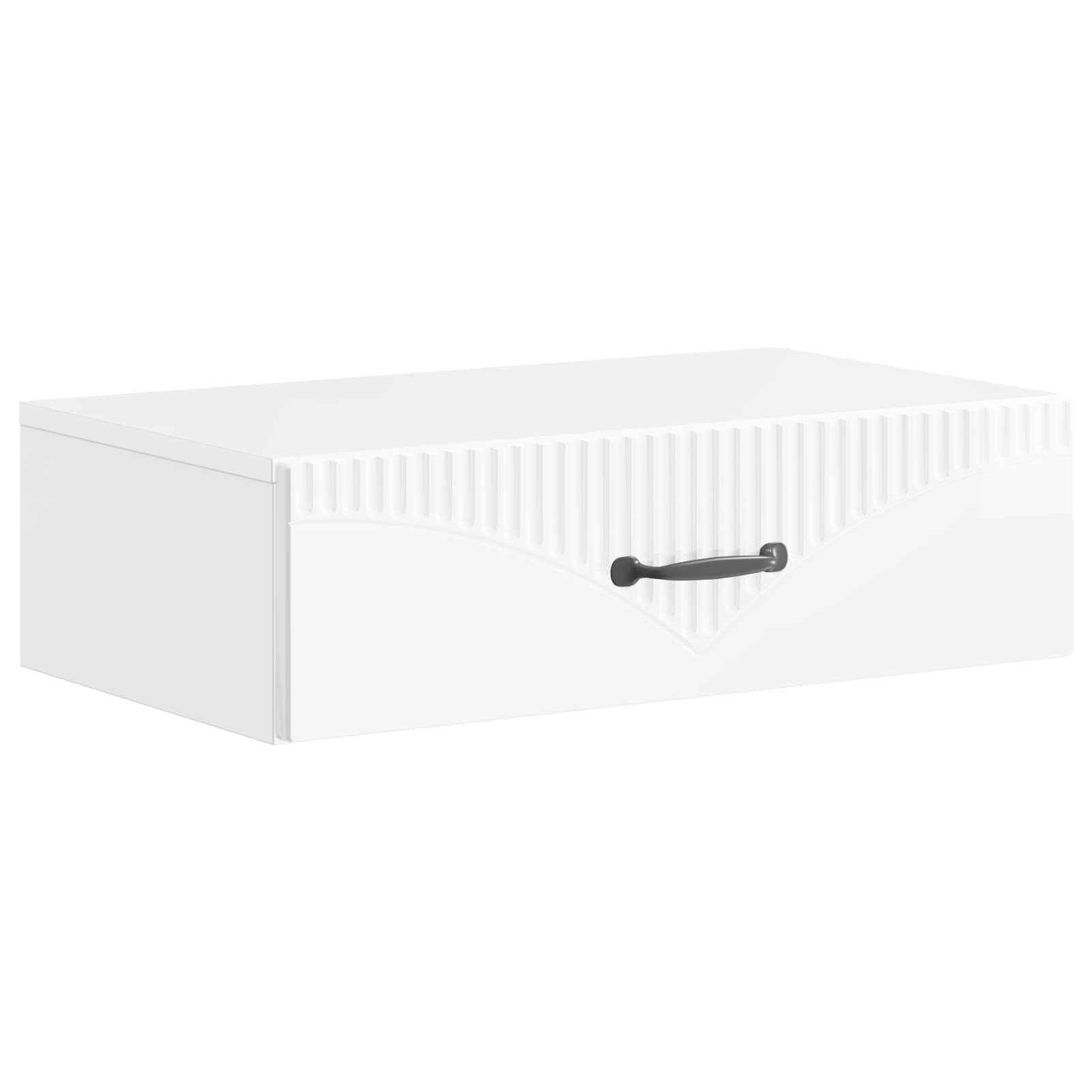 Wandmontage Zijtafel Hoogglans Wit 59 x 34,5 x 17 cm