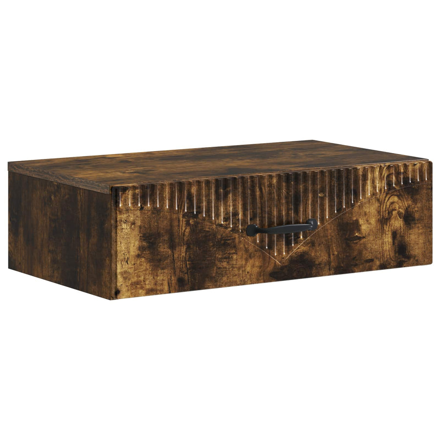 Wandmontage Zijtafel Gerookt eiken 59 x 34,5 x 17 cm