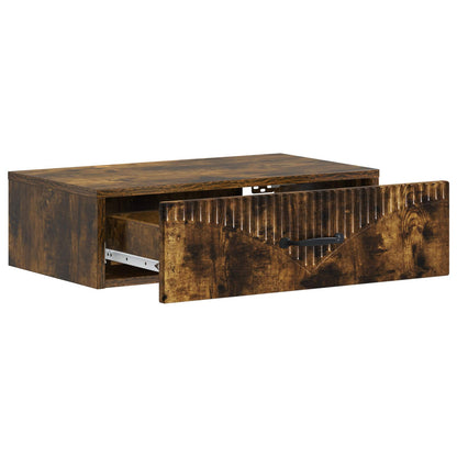 Wandmontage Zijtafel Gerookt eiken 59 x 34,5 x 17 cm