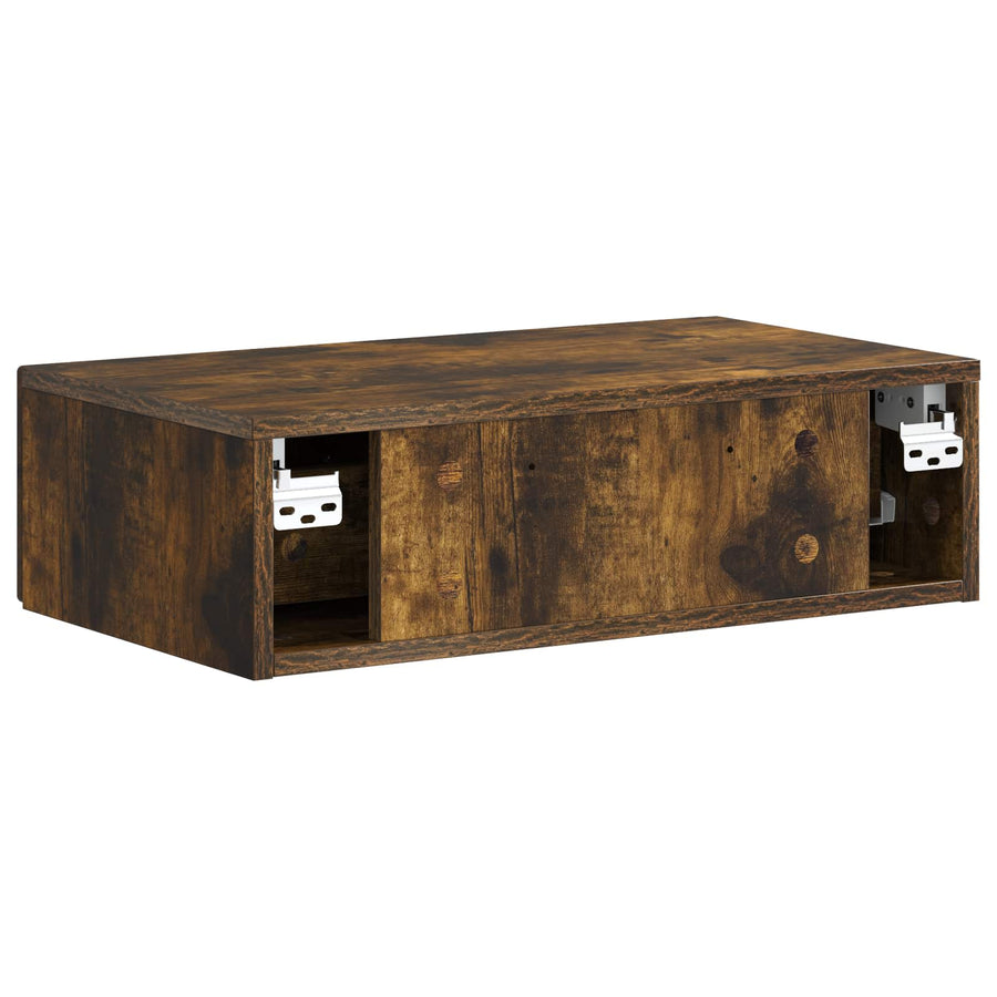 Wandmontage Zijtafel Gerookt eiken 59 x 34,5 x 17 cm