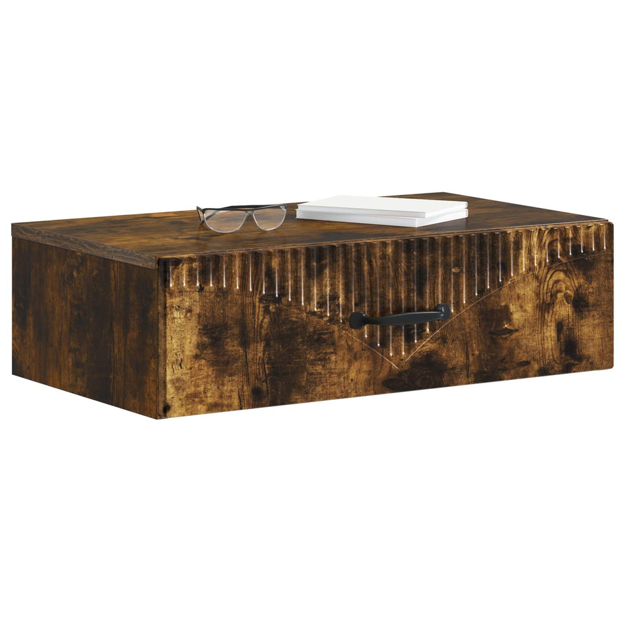 Wandmontage Zijtafel Gerookt eiken 59 x 34,5 x 17 cm