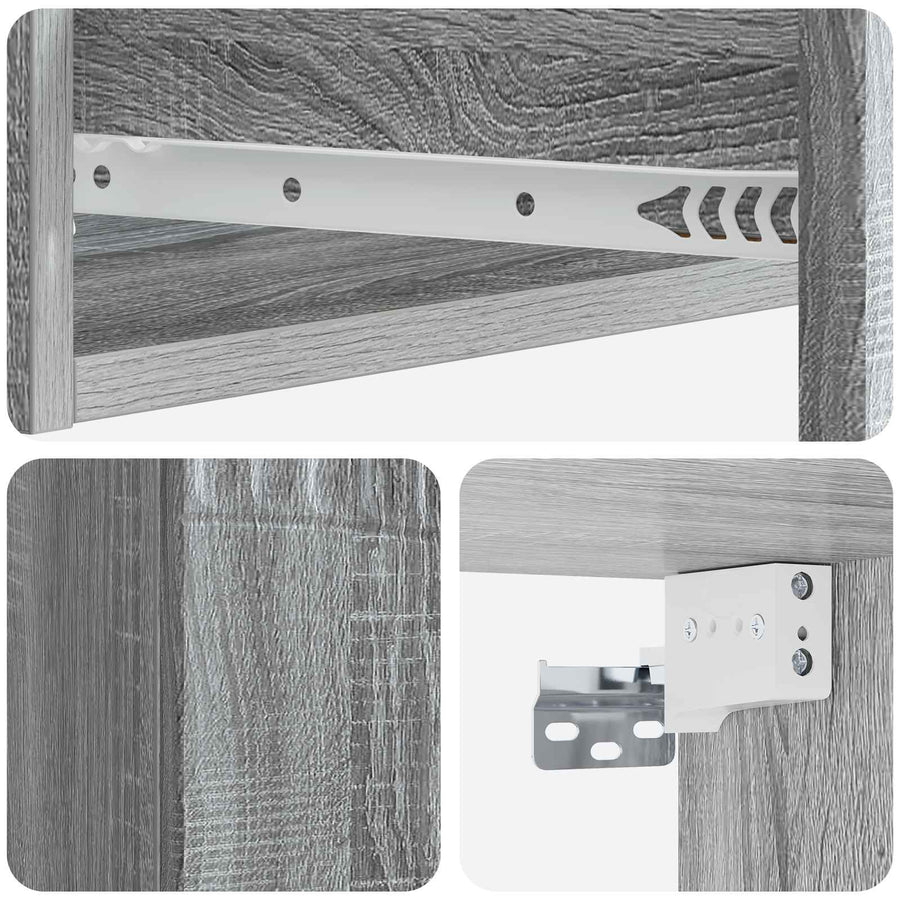 Wandmontage Zijtafel Grijs sonoma 59 x 34,5 x 17 cm