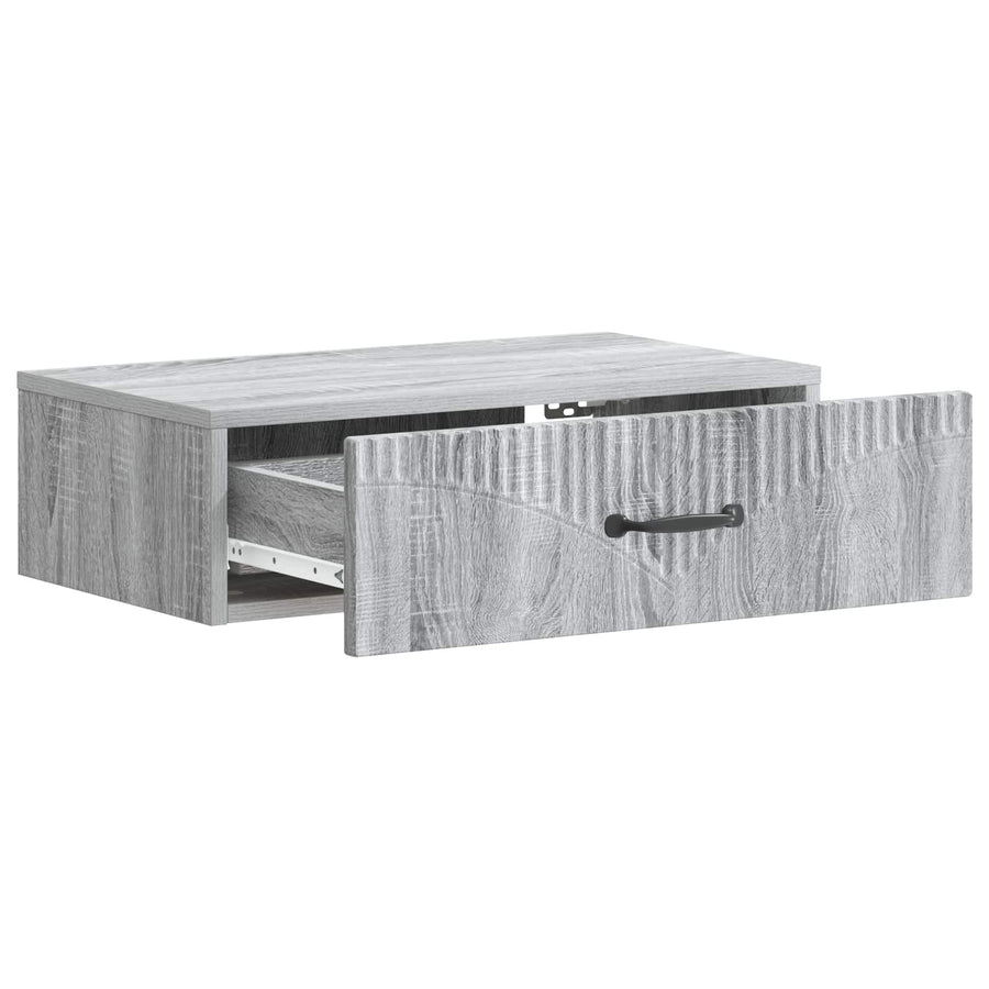 Wandmontage Zijtafel Grijs sonoma 59 x 34,5 x 17 cm