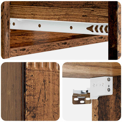 Wandmontage Zijtafel Oud hout 59 x 34,5 x 17 cm Bewerkt hout