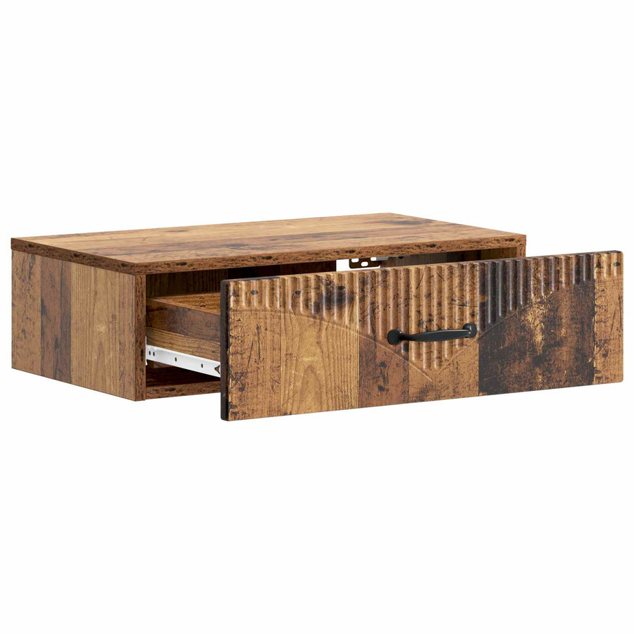 Wandmontage Zijtafel Oud hout 59 x 34,5 x 17 cm Bewerkt hout