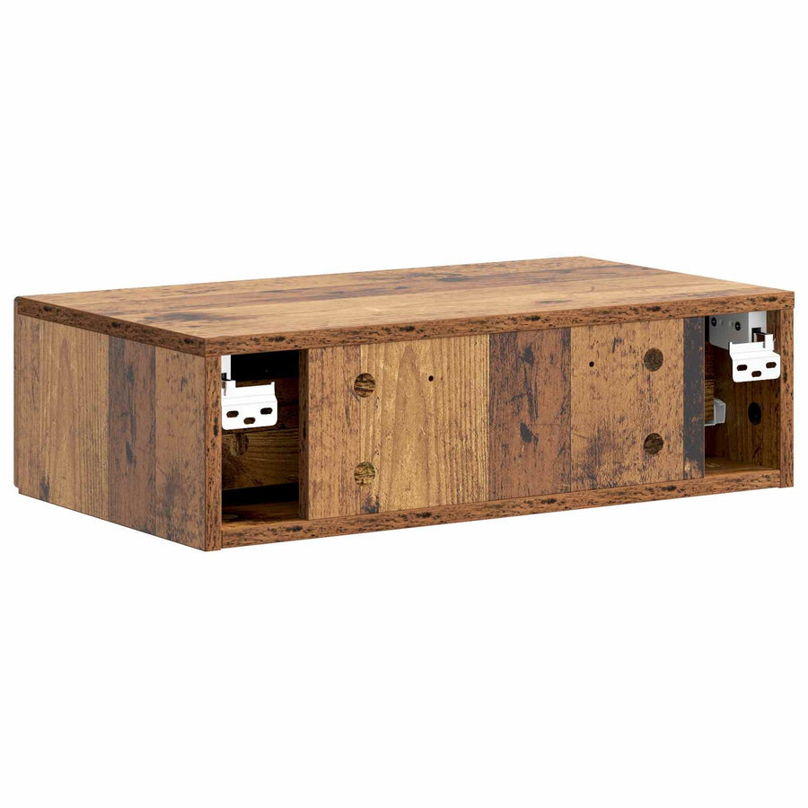 Wandmontage Zijtafel Oud hout 59 x 34,5 x 17 cm Bewerkt hout