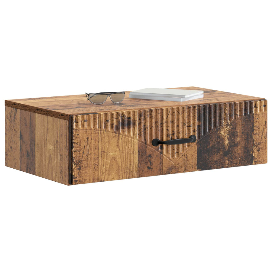 Wandmontage Zijtafel Oud hout 59 x 34,5 x 17 cm Bewerkt hout