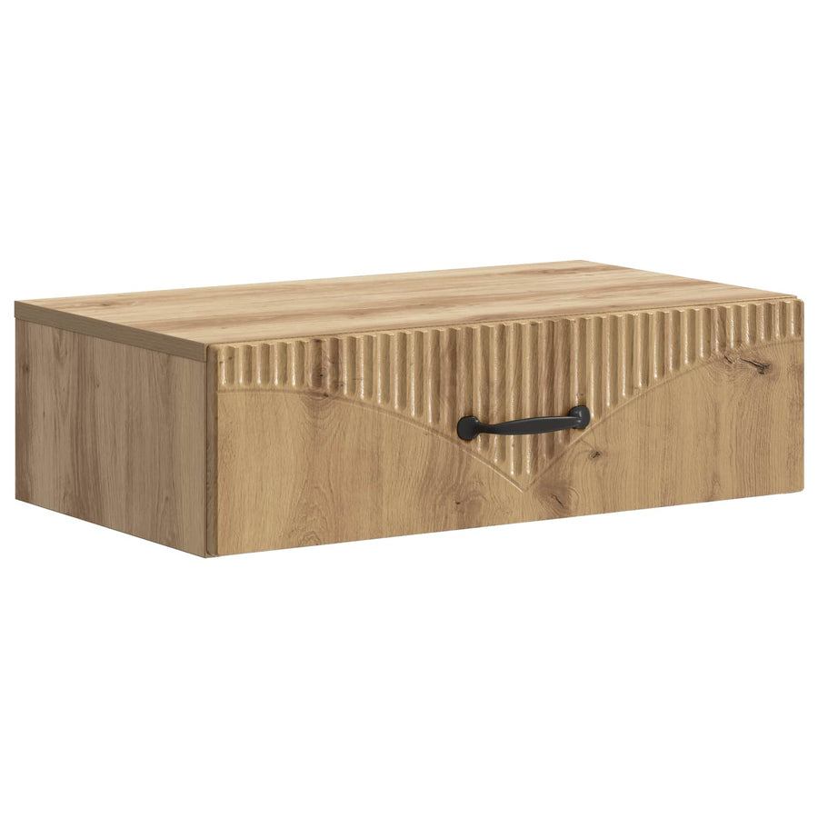 Wandmontage Zijtafel Artisanaal eiken 59 x 34,5 x 17 cm