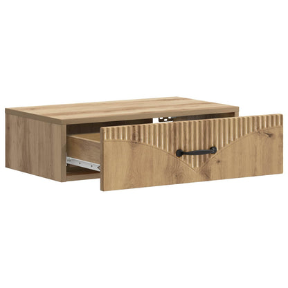 Wandmontage Zijtafel Artisanaal eiken 59 x 34,5 x 17 cm