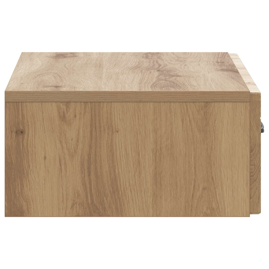 Wandmontage Zijtafel Artisanaal eiken 59 x 34,5 x 17 cm
