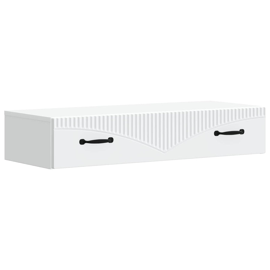 Wandmontage Zijtafel Wit 87,5 x 34,5 x 17 cm Bewerkt hout