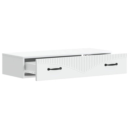 Wandmontage Zijtafel Wit 87,5 x 34,5 x 17 cm Bewerkt hout
