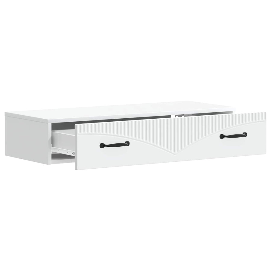 Wandmontage Zijtafel Wit 87,5 x 34,5 x 17 cm Bewerkt hout
