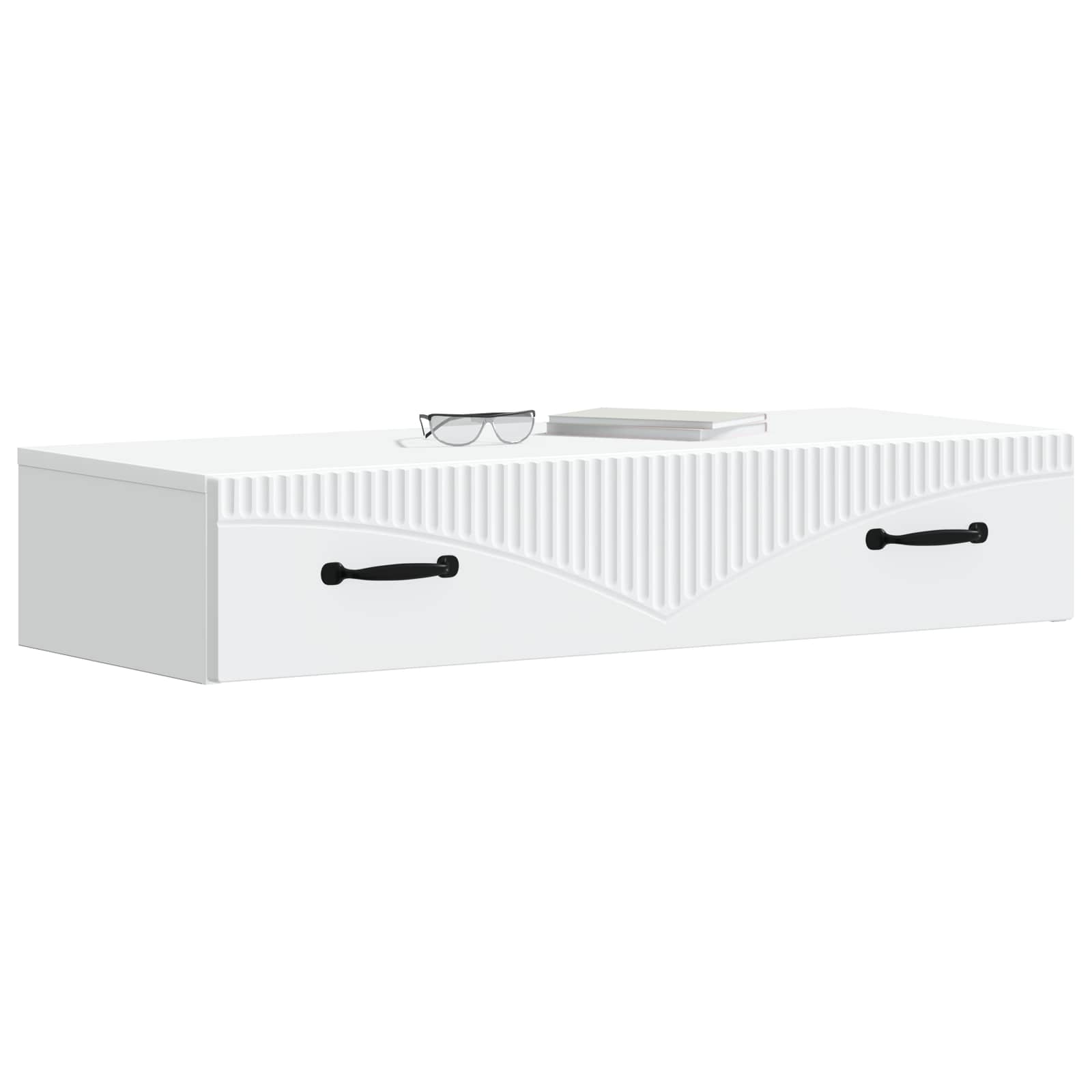 Wandmontage Zijtafel Wit 87,5 x 34,5 x 17 cm Bewerkt hout