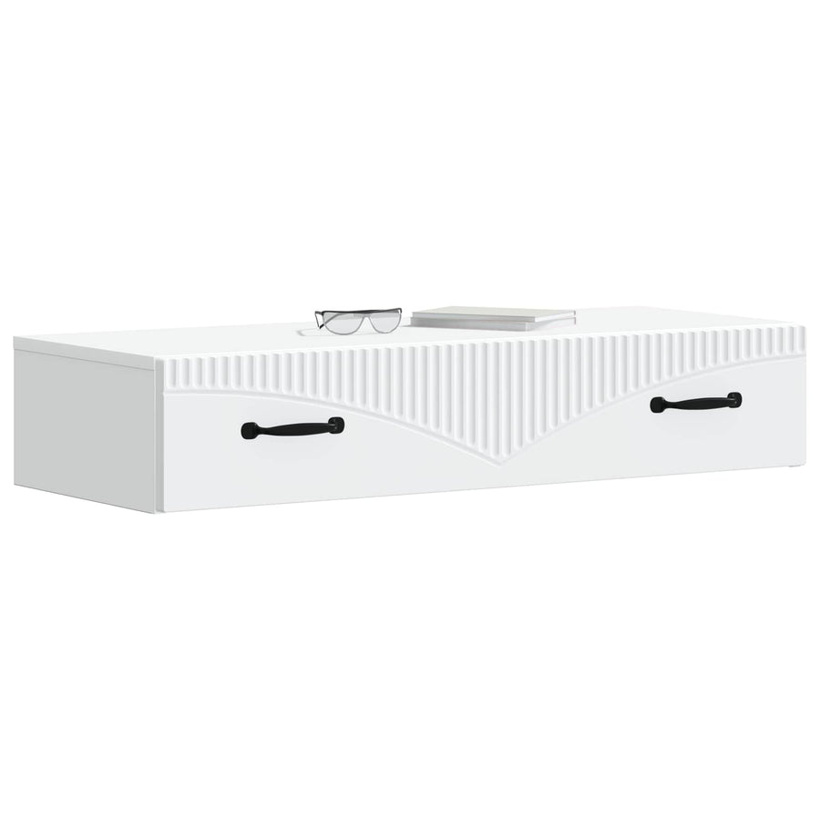 Wandmontage Zijtafel Wit 87,5 x 34,5 x 17 cm Bewerkt hout