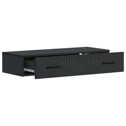 Wandmontage Zijtafel Zwart 87,5 x 34,5 x 17 cm Bewerkt hout