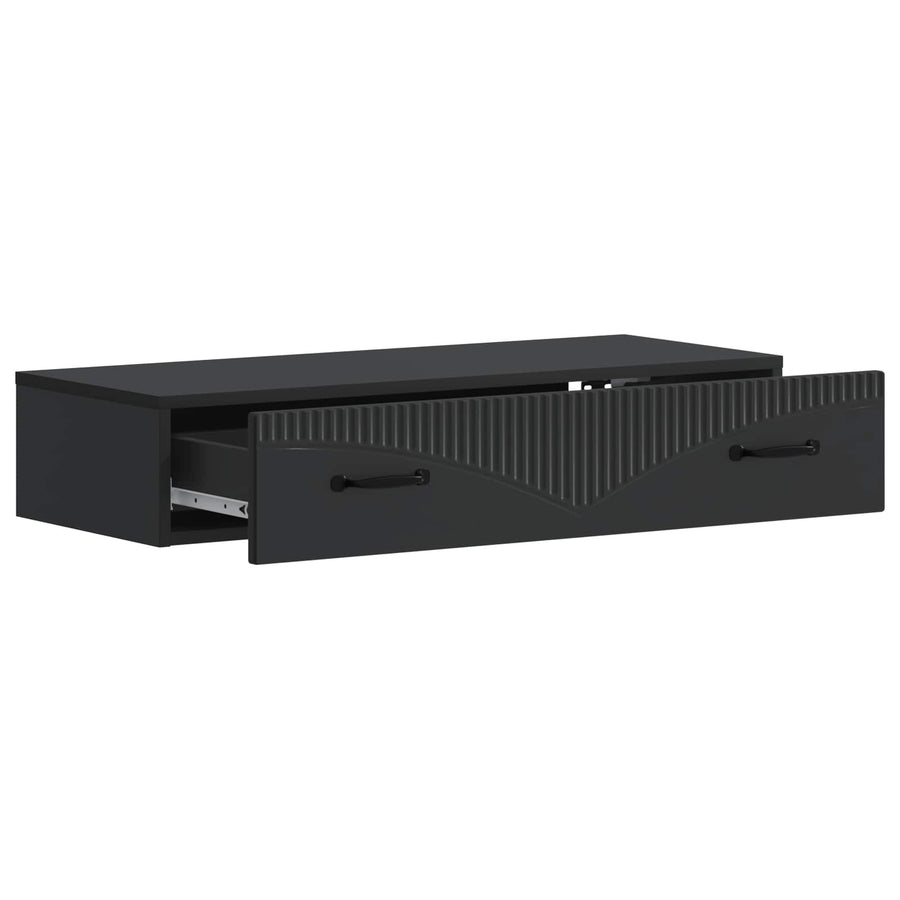 Wandmontage Zijtafel Zwart 87,5 x 34,5 x 17 cm Bewerkt hout