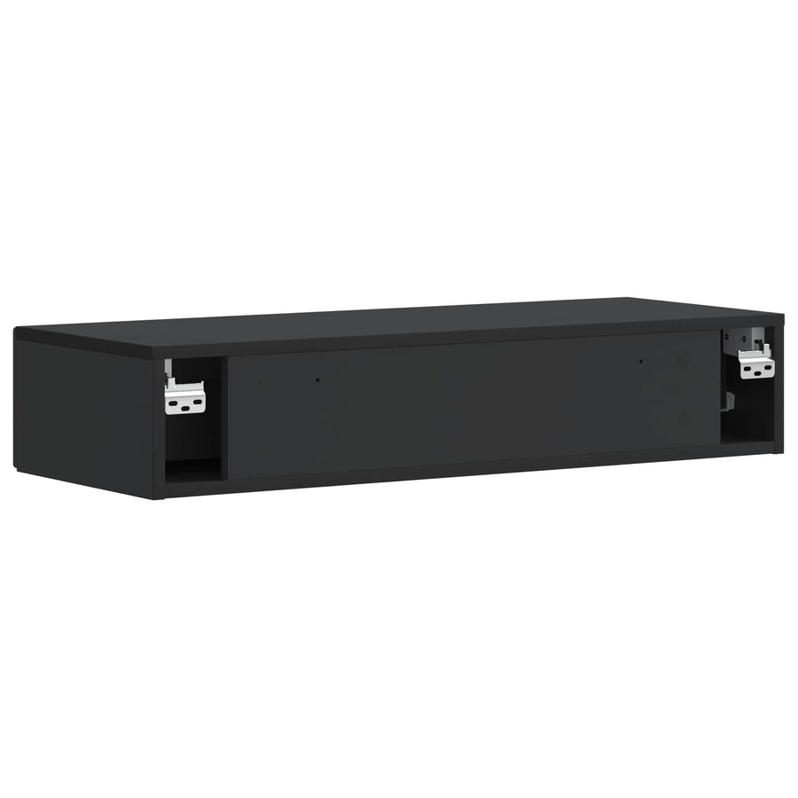Wandmontage Zijtafel Zwart 87,5 x 34,5 x 17 cm Bewerkt hout