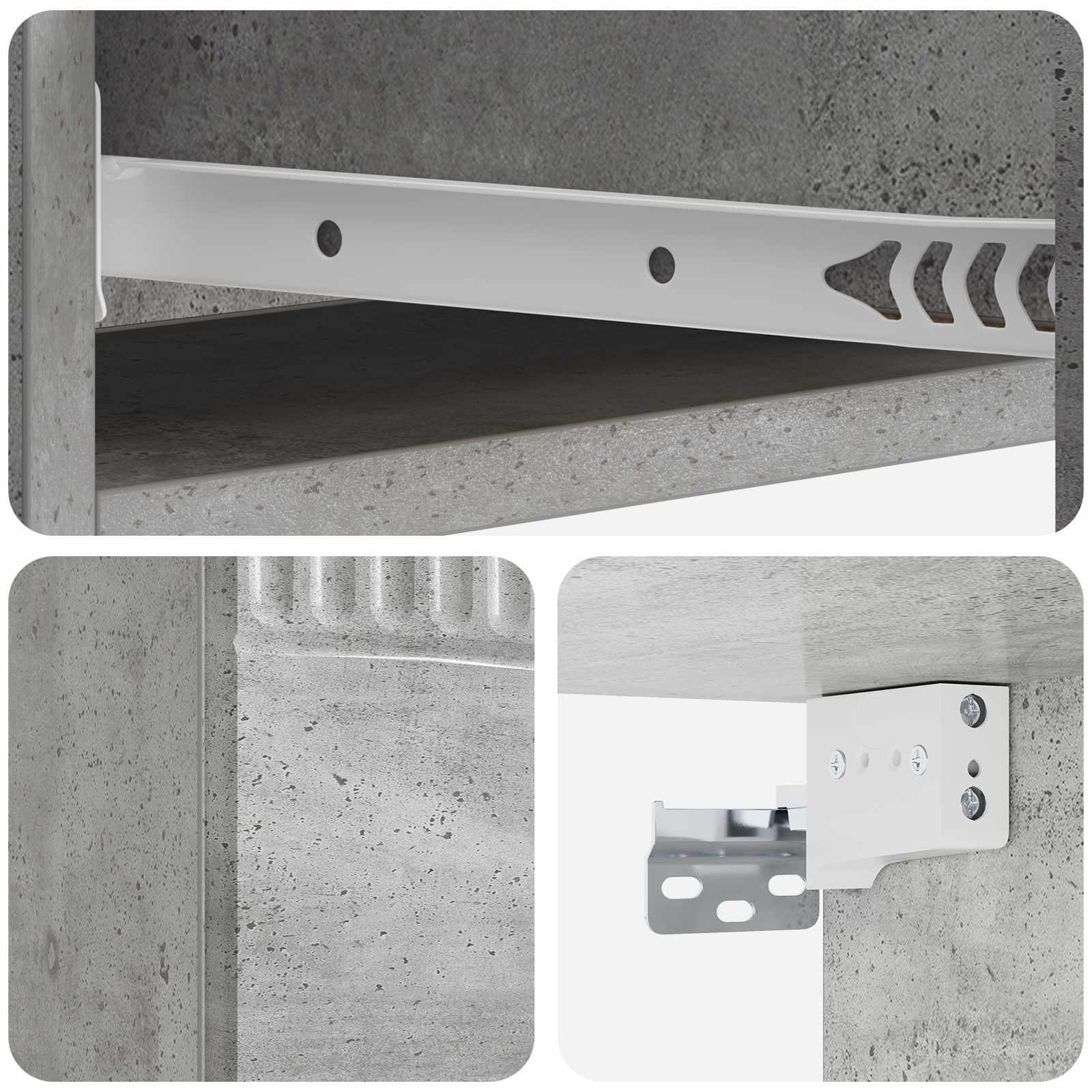 Wandmontage Zijtafel Betongrijs 87,5 x 34,5 x 17 cm
