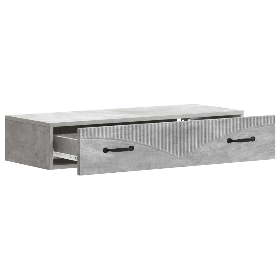 Wandmontage Zijtafel Betongrijs 87,5 x 34,5 x 17 cm