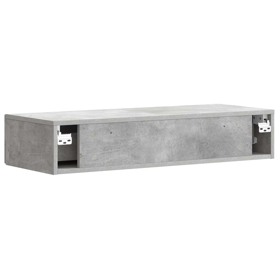 Wandmontage Zijtafel Betongrijs 87,5 x 34,5 x 17 cm