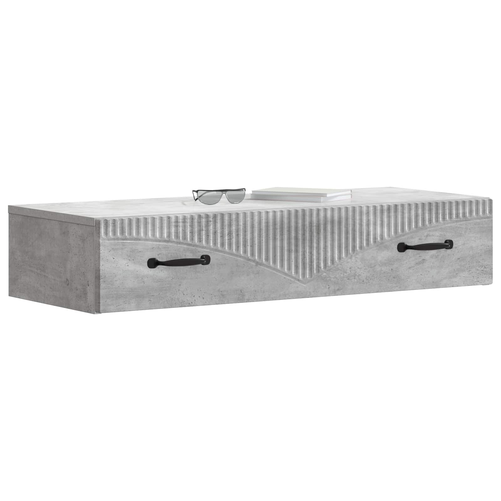 Wandmontage Zijtafel Betongrijs 87,5 x 34,5 x 17 cm