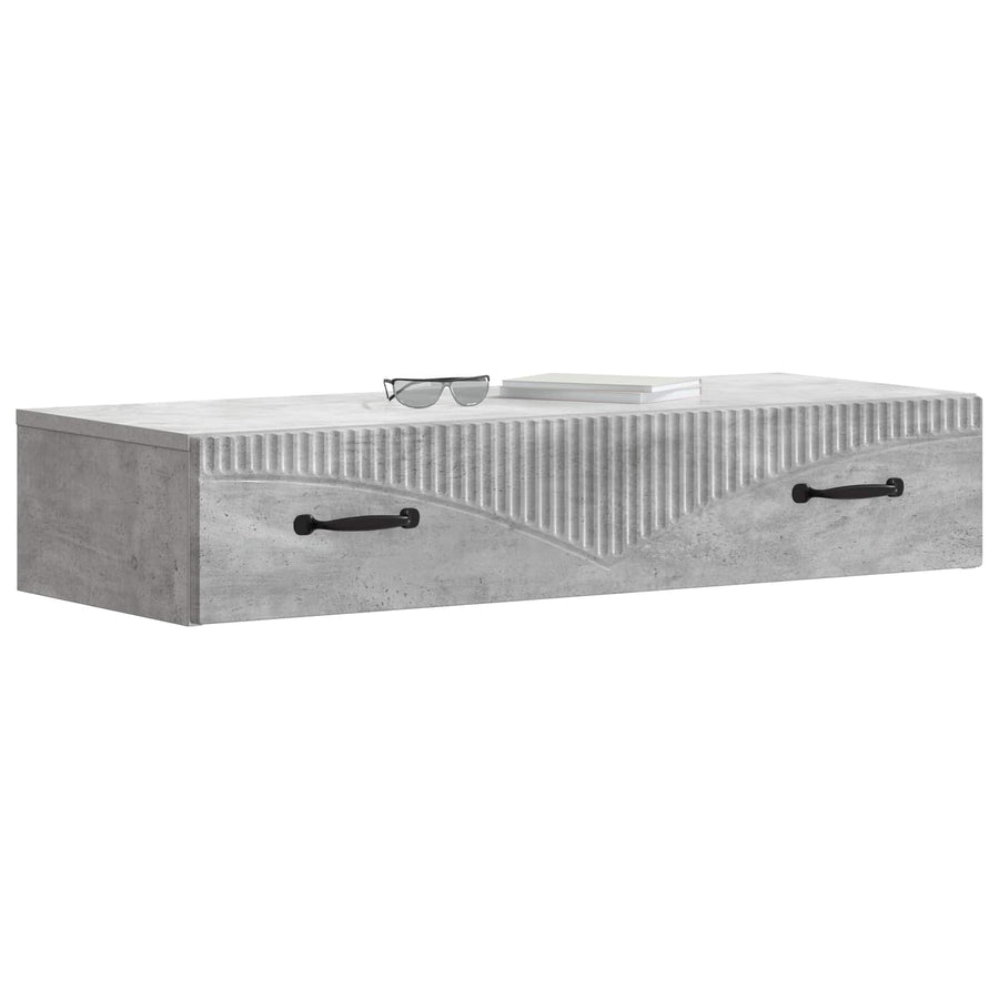 Wandmontage Zijtafel Betongrijs 87,5 x 34,5 x 17 cm