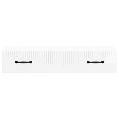Wandmontage Zijtafel Hoogglans Wit 87,5 x 34,5 x 17 cm
