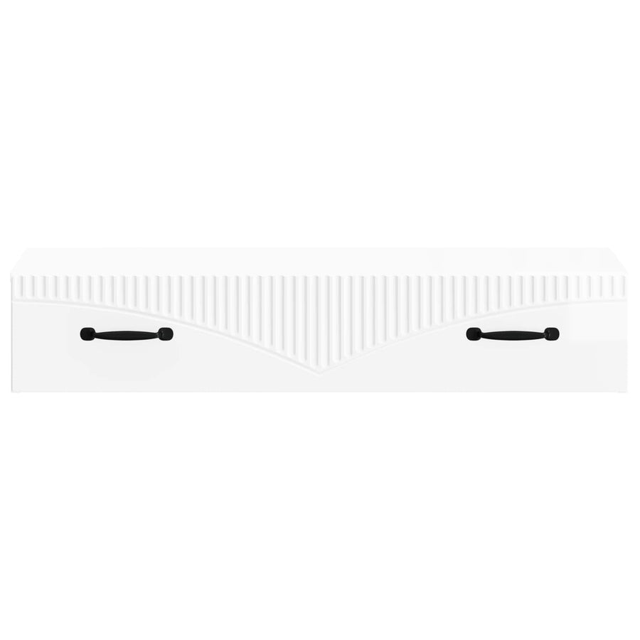 Wandmontage Zijtafel Hoogglans Wit 87,5 x 34,5 x 17 cm