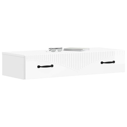 Wandmontage Zijtafel Hoogglans Wit 87,5 x 34,5 x 17 cm