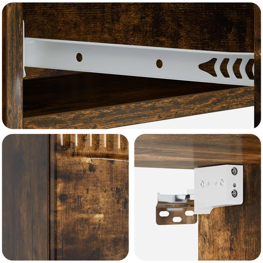 Wandmontage Zijtafel Gerookt eiken 87,5 x 34,5 x 17 cm