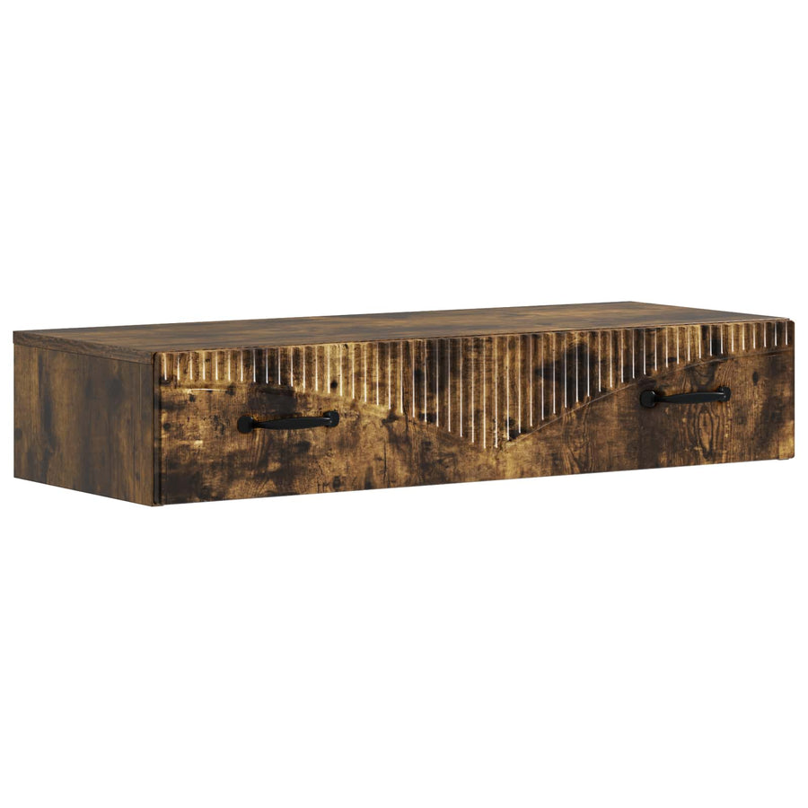 Wandmontage Zijtafel Gerookt eiken 87,5 x 34,5 x 17 cm